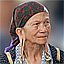 Kelabit woman wearing traditional earrings, Malaysia