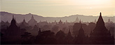 Countless zedis define the skyline of Bagan at dusk